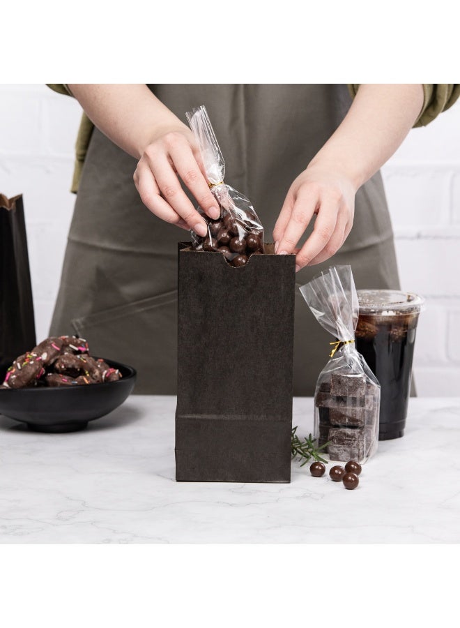 Restaurantware Bag Tek 2lb Paper Bags, 100 Disposable Lunch Bags - Small, For Lunches, Sandwiches, And Snacks, Black Paper Kraft Paper Bags, For Shopping, Party Favors, Or Gifts, - Image 3