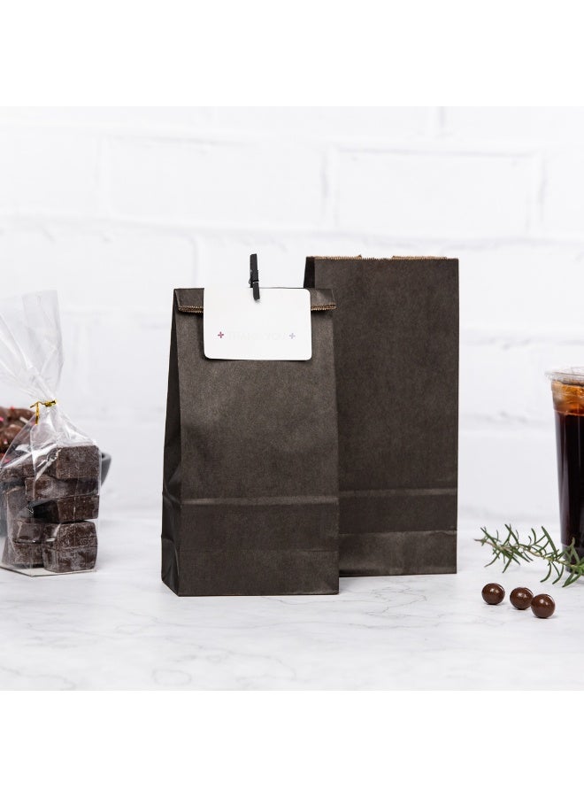 Restaurantware Bag Tek 2lb Paper Bags, 100 Disposable Lunch Bags - Small, For Lunches, Sandwiches, And Snacks, Black Paper Kraft Paper Bags, For Shopping, Party Favors, Or Gifts, - Image 4