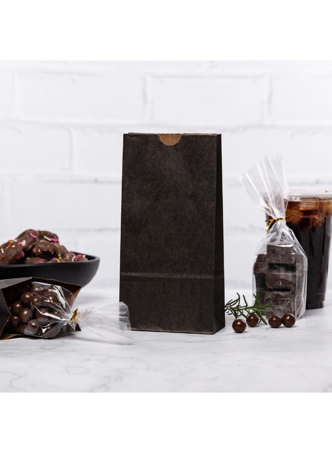 Restaurantware Bag Tek 2lb Paper Bags, 100 Disposable Lunch Bags - Small, For Lunches, Sandwiches, And Snacks, Black Paper Kraft Paper Bags, For Shopping, Party Favors, Or Gifts, - Image 2