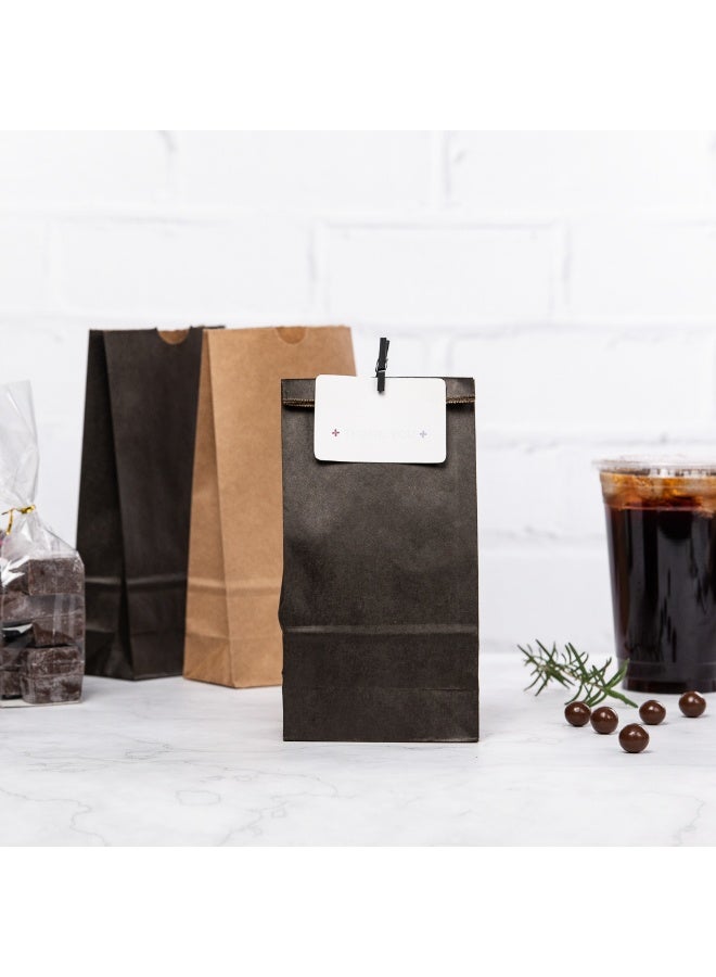 Restaurantware Bag Tek 2lb Paper Bags, 100 Disposable Lunch Bags - Small, For Lunches, Sandwiches, And Snacks, Black Paper Kraft Paper Bags, For Shopping, Party Favors, Or Gifts, - Image 5