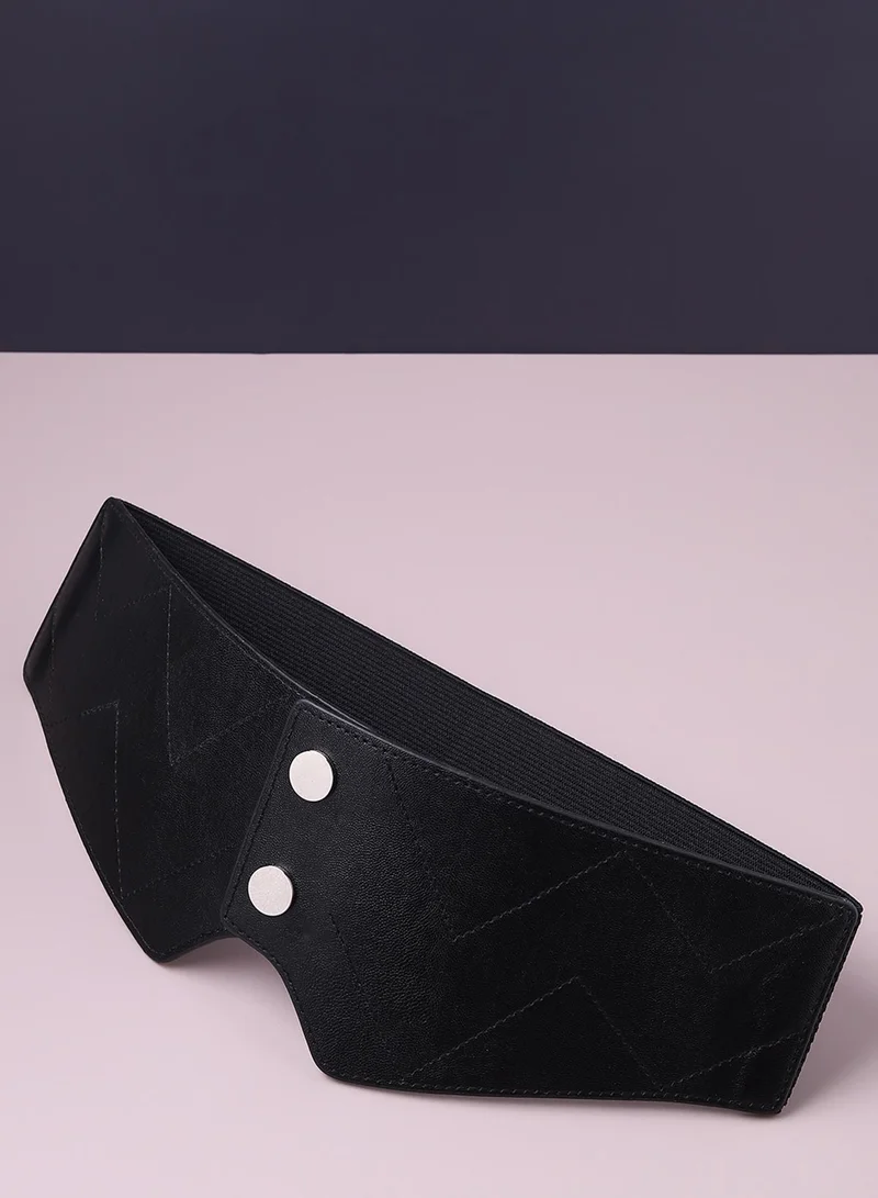 Haute Sauce  Black Solid Corset Belt for Women | Best Price UAE
