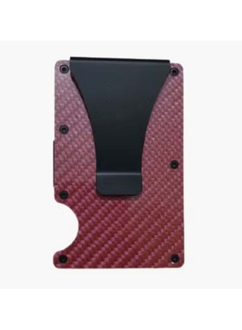 محفظة بطاقات بمشبك نقود معدنية من الألومنيوم من ألياف الكربون من - Image 1