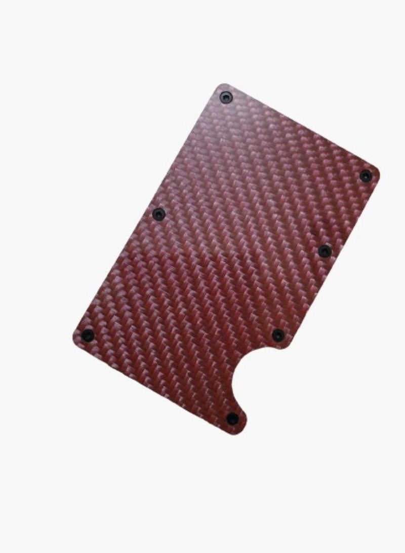 محفظة بطاقات بمشبك نقود معدنية من الألومنيوم من ألياف الكربون من - Image 2