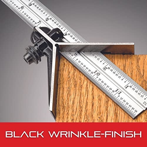 Starrett Center Head for 12"/300mm and Larger Combination Squares, Combination Sets and Bevel Protractors - Black Wrinkle-Finished, Cast Iron Steel Center Head - C11-1224 - Image 4