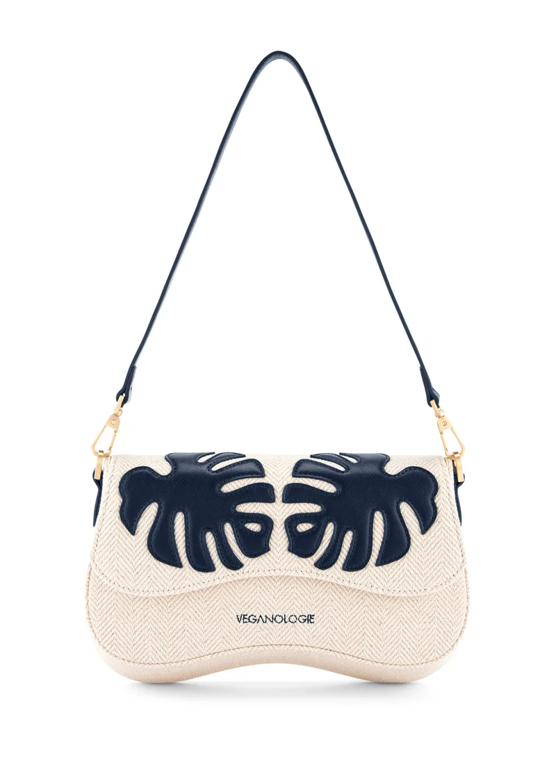 Veganologie Marra Shoulder Bag in Blue Made from 0.5 Bamboo Stems