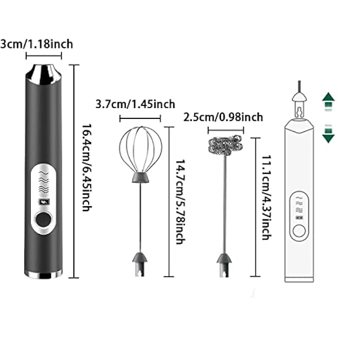 Mular Milk Frother Coffee Milk Frother Usb Rechargeable Handheld Milk Frother 1 Milk Frother 1 Whisk For Cappuccino Hot Chocolate Coffee Latte - Image 2