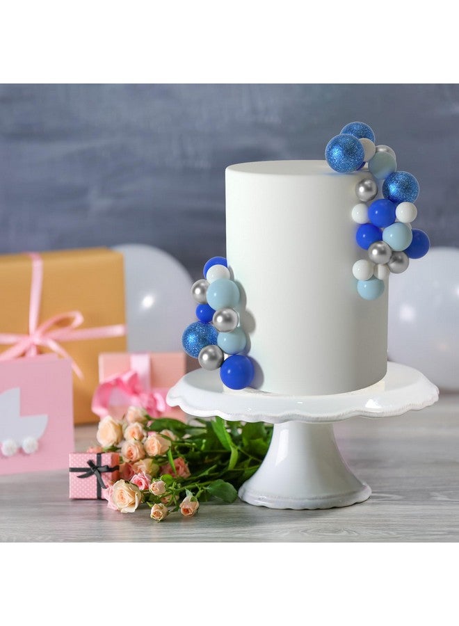 أستارون 50 قطعة من أعواد تزيين الكيك على شكل كرات وبالونات صغيرة من ASTARON لمستلزمات تزيين الكيك وكرات رغوية وزينة الكيك لحفلات استقبال المولود الجديد وزينة تزيين الكيك في أعياد الميلاد (سلسلة زرقاء) - Image 4
