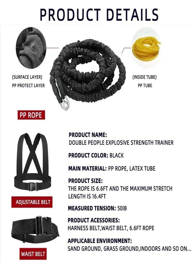 OYINDIZ Resistance Explosive Training Rope Force Improve Power, Agility, Strength Track and Field Football Basketball Volleyball Multi-Directional Physical Equipment - Image 2