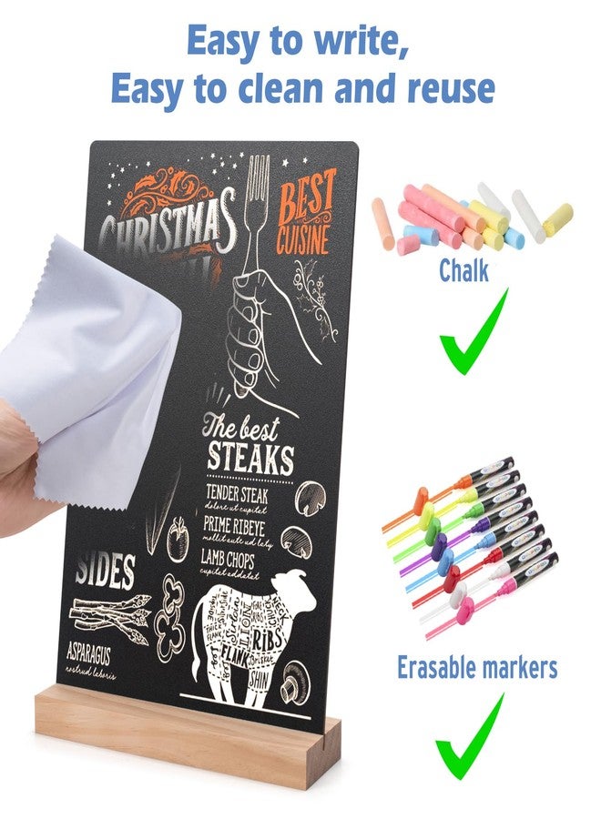 OnUpgo 8 x12 Inch 1 Pack Tabletop Chalkboard Sign with Base Stand, Menu Chalk Board Sign Store Food Signs, Message Boards for Party, Wedding and Restaurant - Image 5