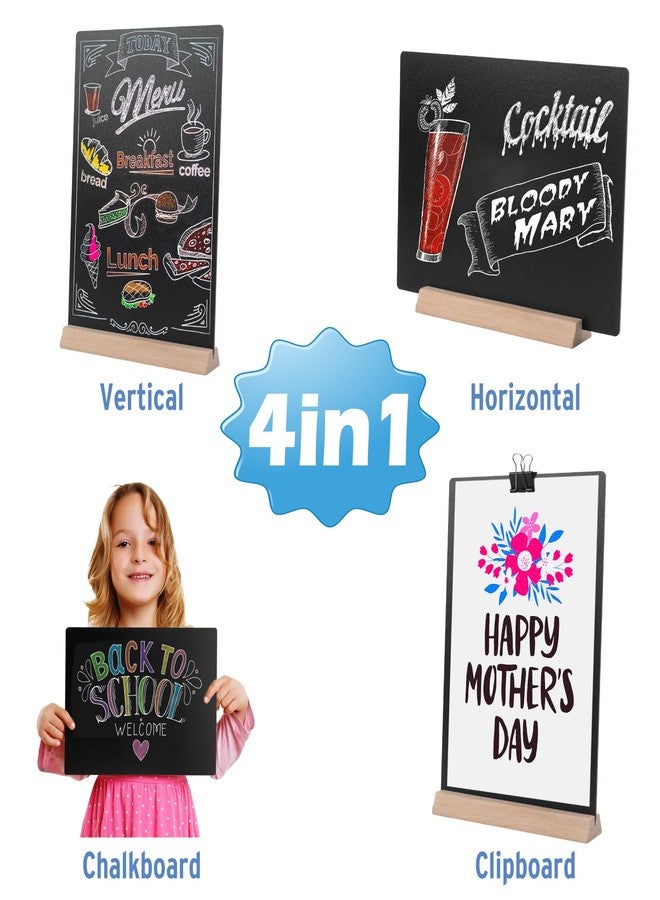 OnUpgo 8 x12 Inch 1 Pack Tabletop Chalkboard Sign with Base Stand, Menu Chalk Board Sign Store Food Signs, Message Boards for Party, Wedding and Restaurant - Image 4