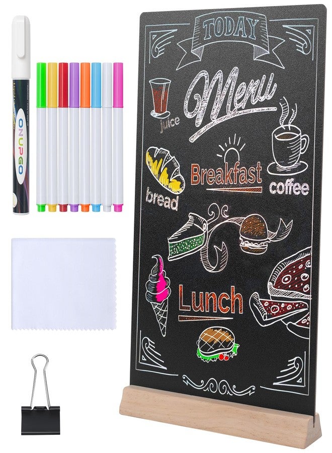 OnUpgo 8 x12 Inch 1 Pack Tabletop Chalkboard Sign with Base Stand, Menu Chalk Board Sign Store Food Signs, Message Boards for Party, Wedding and Restaurant - Image 1