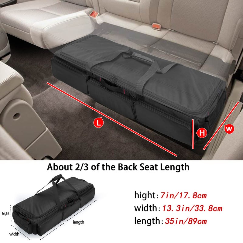 samdew Underseat Storage Bag Fit for SuperCrew Cab, Truck Under Seat Organizer with 4 Detachable Inner Dividers & Anti-slip Bottom for Full Size Trucks, Black - Image 3