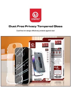 Unipro Privacy Tempered Glass Screen Protector for iPhone 14 Pro Max , Dust-Free Installation, Anti-Spy,Easy Installation  - Image 1
