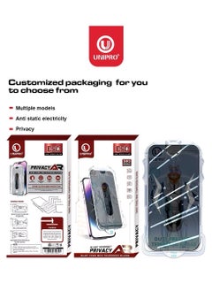 Unipro Privacy Tempered Glass Screen Protector for iPhone 14 Pro Max , Dust-Free Installation, Anti-Spy,Easy Installation  - Image 5