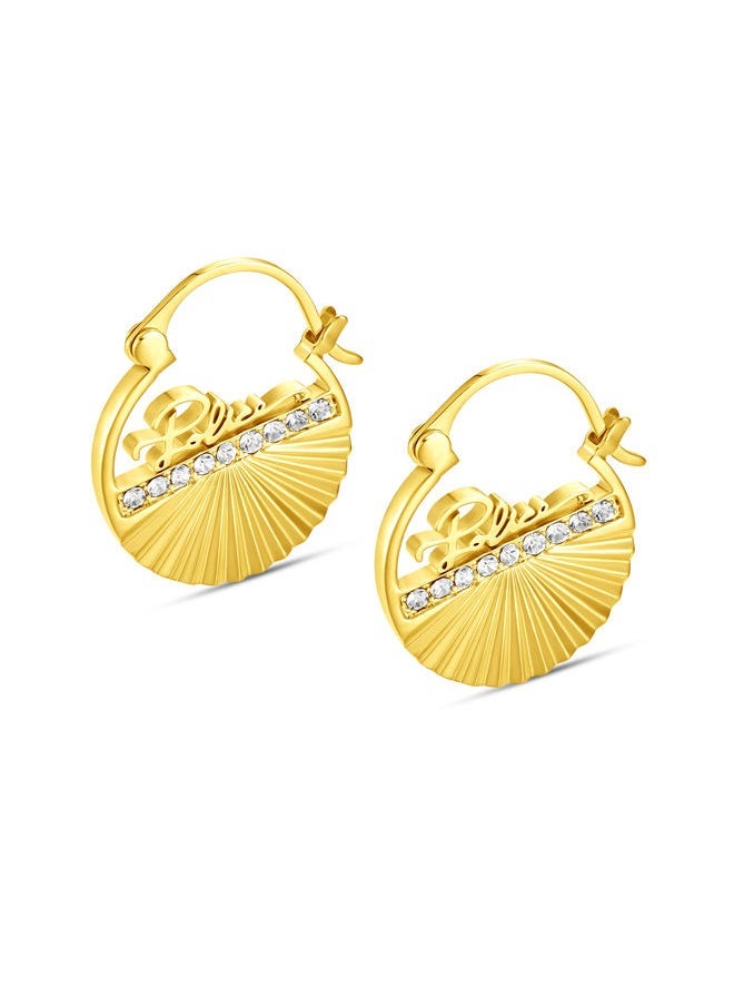 POLICE Seashell Earring for Women Gold Plating with crystals  - Image 1