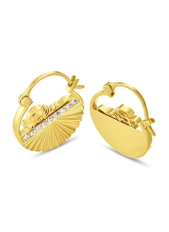 POLICE Seashell Earring for Women Gold Plating with crystals  - Image 3