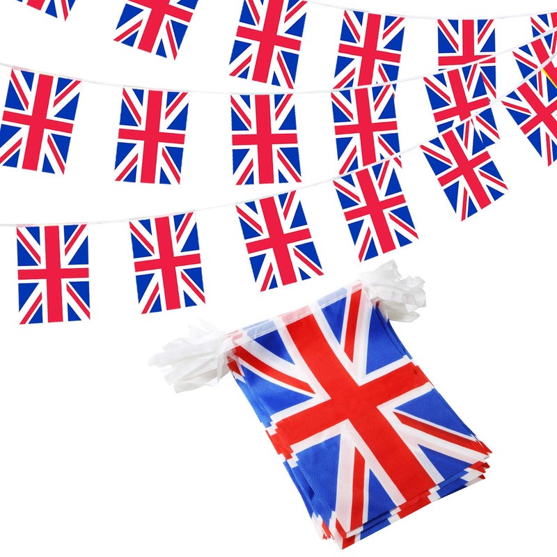 Anley United Kingdom String Flag UK String Pennant Banners Patriotic Events British Union Jack Decoration Sports Bars 33 Feet 38 Flags - Image 2