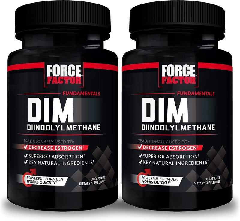 Force Factor حبوب فورس فاكتور DIM 2Pack لتقليل الإستروجين لدى الرجال مكمل دايندوليلميثان مع مكونات طبيعية رئيسية وامتصاص فائق دايندوليلميثان 300 ملغ يعمل بسرعة 60 كبسولة - Image 1