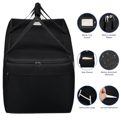 SINVICKO Infant Car Seat Travel Bag for Airplane Compatible with All Nuna Pipa Car Seat and Base,Chicco KeyFit 30 and Base, Padded Car Seat Bags for Air Travel,Car Seat Gate Check Bag with Side Pocket, Black - Image 3