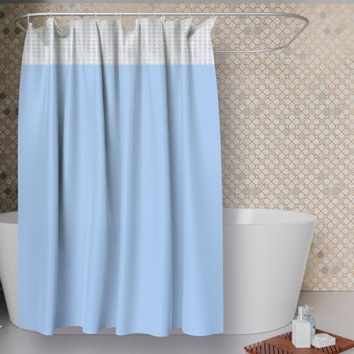 Kuber industries AC Curtain | PVC Hospital Bed Curtain | Curtains for Hospital | Curtain for Bathroom | Window Blackout Curtain | Shower Curtain with 8 Rings | 7 Feet | Blue - Image 2