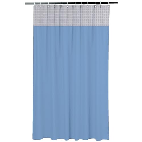 Kuber industries AC Curtain | PVC Hospital Bed Curtain | Curtains for Hospital | Curtain for Bathroom | Window Blackout Curtain | Shower Curtain with 8 Rings | 7 Feet | Blue - Image 1