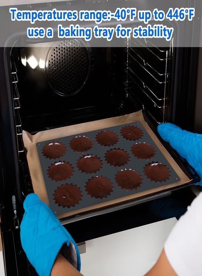 Dropower Silicone Peanut Butter Cup Molds 12 Cups Chocolate Candy Mold Mini Tart Pan for Keto Fat Bombs, Reese, Jello, Brownies, Cordial 2Pack Black - Image 5