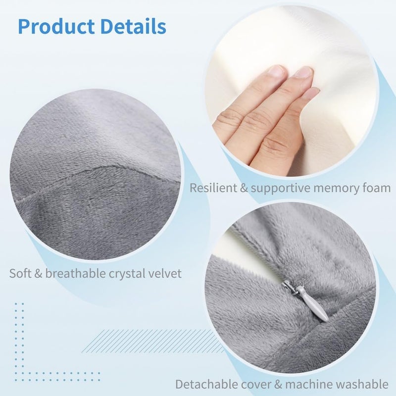 Ergonomic Pillow for Sleepers Leg, Joint & Hip Pain Detachable Cover, Knee Memory Foam Cushion Spine Alignment Contoured Lower Pain Back, Eases Leg On Side for Sleeping - Image 4