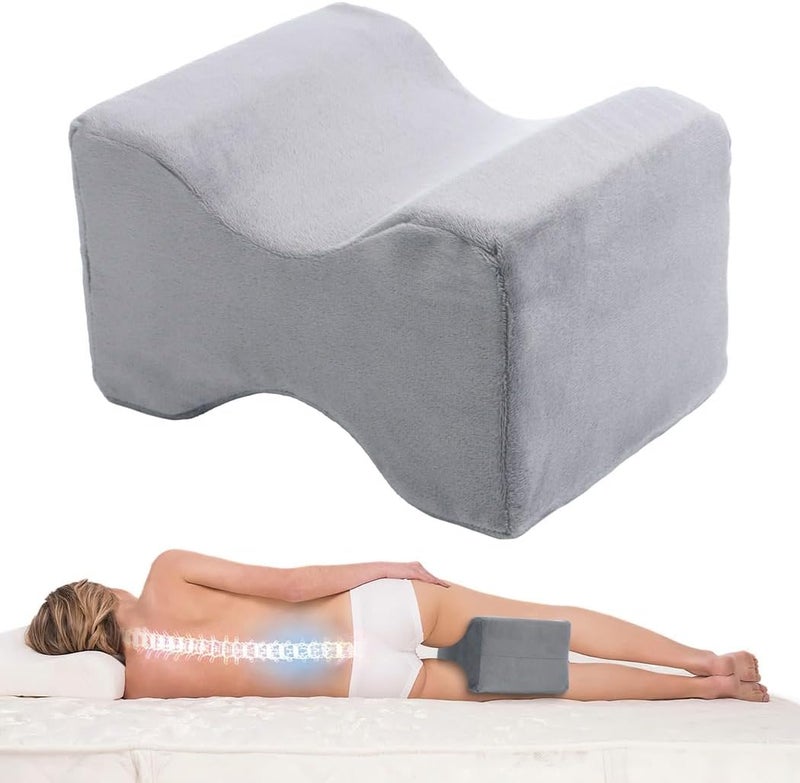 Ergonomic Pillow for Sleepers Leg, Joint & Hip Pain Detachable Cover, Knee Memory Foam Cushion Spine Alignment Contoured Lower Pain Back, Eases Leg On Side for Sleeping - Image 1