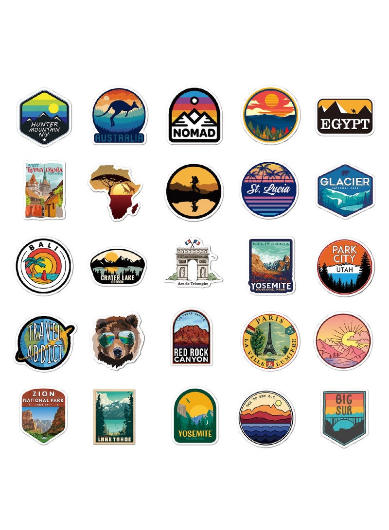 ORAINBOW Travel Around The World Stickers 50 Pack Vinyl Laptop Stickers Waterproof Travel Map Stickers for Water Bottles -Graffiti Stickers Pack for Teens Girls Kids Adults - Image 2