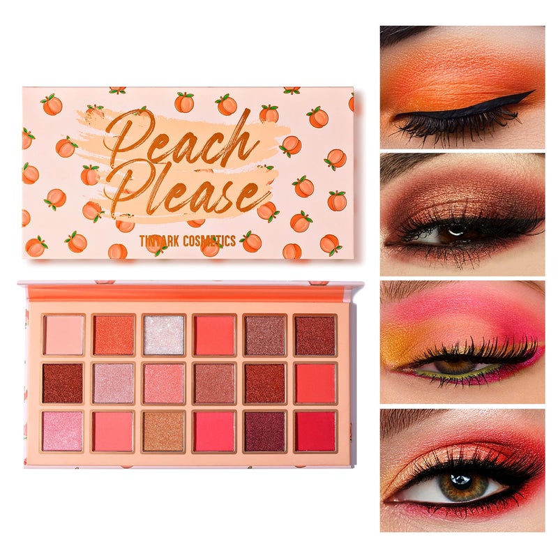 Tintark Peach Please 18 Colour Eyeshadow Palette for Beauty Eyeshadow Cosmetics with Matte Metallic Sparkle Shimmer Pink Highlighter Eye Makeup for Girls Powder Eye Shadow Pallet