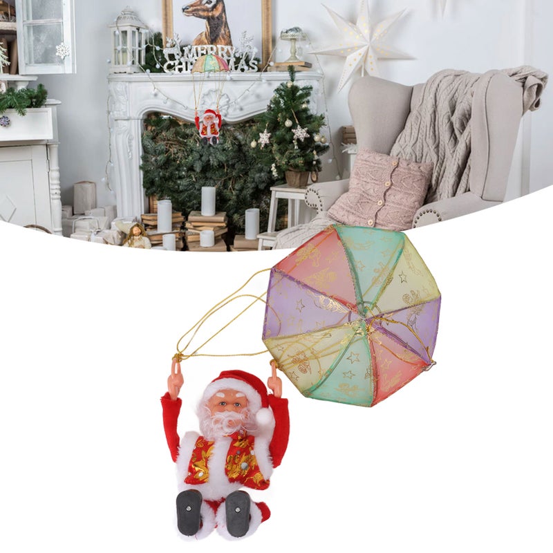 Parachute Christmas Ornaments Lovely Shape Safe Eco Friendly Fleece PC Christmas Hanging Ornament Parachute for Kids Somersault - Image 5