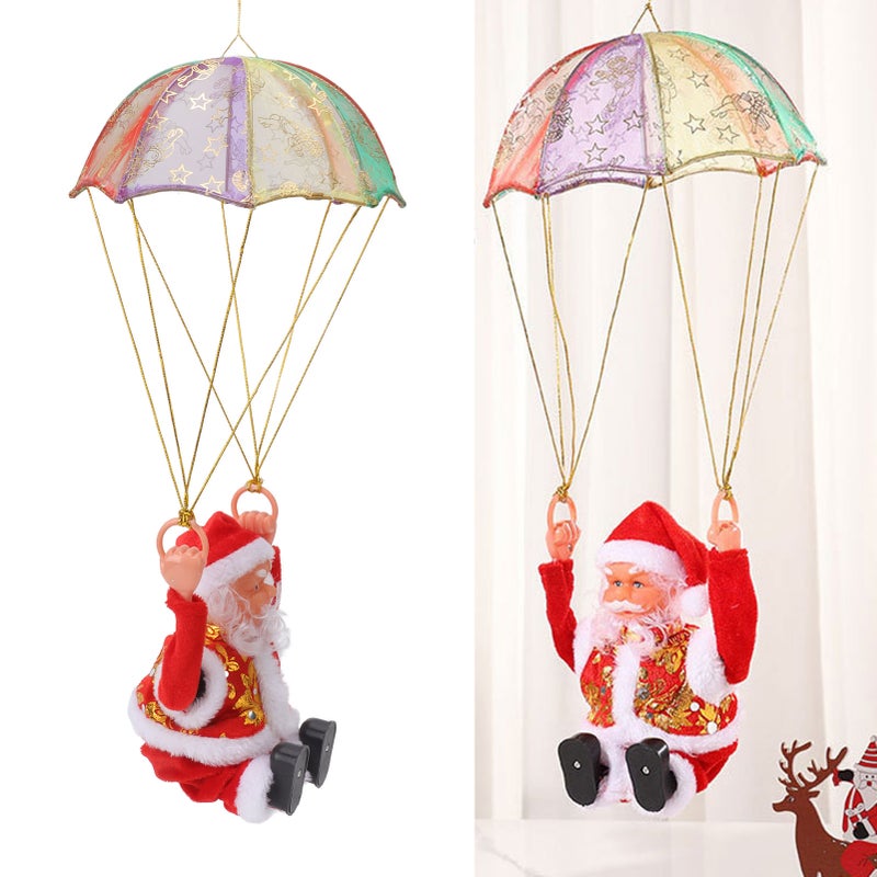 Parachute Christmas Ornaments Lovely Shape Safe Eco Friendly Fleece PC Christmas Hanging Ornament Parachute for Kids Somersault - Image 4