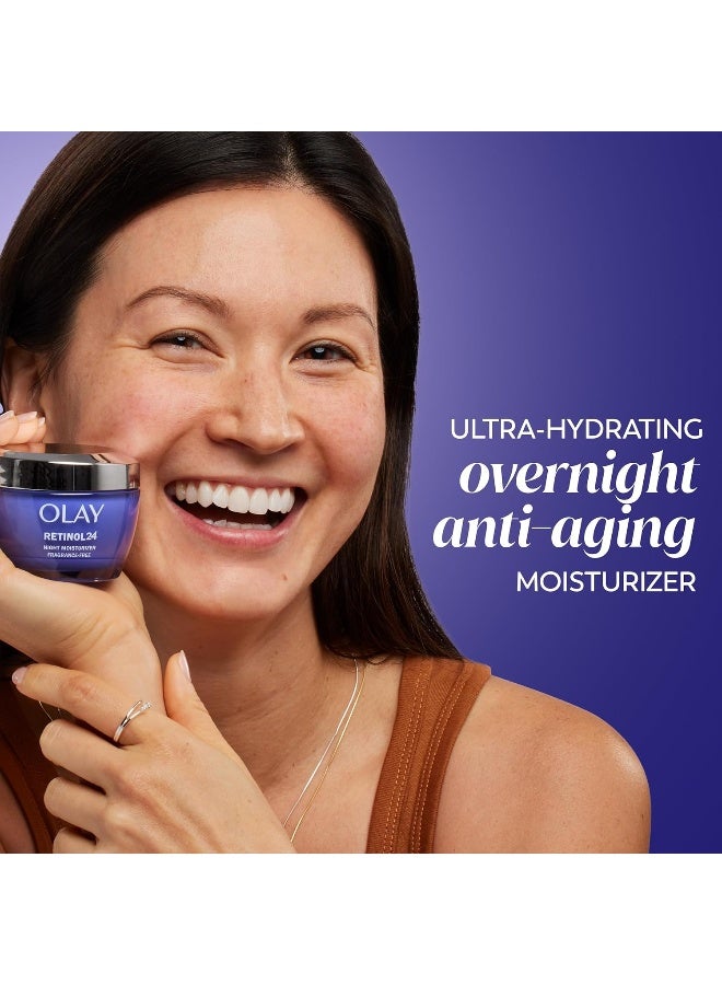 Olay Retinol 24 Face Moisturizer, Anti-Aging Night Face Cream for Wrinkles and Uneven Skin Tone with Retinol - Image 2