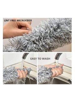 Generic Microfiber Feather Duster Extendable Duster with 100 inches Extra Long Pole, Bendable Head & Long Handle Dusters for Cleaning Ceiling Fan, High Ceiling, Blinds, Furniture & Cars -  Microfiber Duster with Extension Pole(Stainless Steel), Extra Long 100 inches, with Bendable Head, Extendable Duster for Cleaning High Ceiling Fan, Interior Roof, Cobweb, Gap Dust- Wet or Dry Use -  Microfiber Flicker with Extra Long 2.5 Meter Stainless Steel Handle, Extendable with Bendable Head for Cleaning High Ceiling Fans, Indoor Ceiling, Cobwebs and Vacuum Dust, Wet or Dry Use  - Image 5