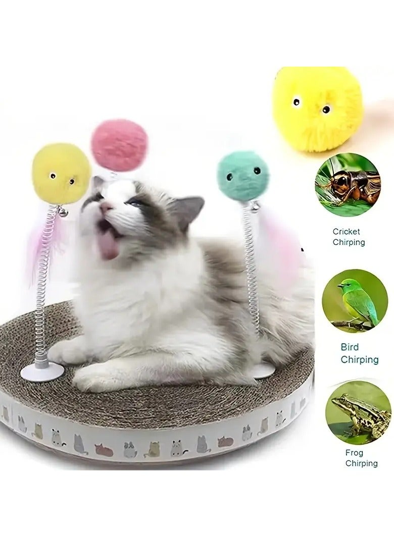 Goolsky Interactive Cat Plush Toy Ball - Fun Training Toy With Squeaky Sound For Pets - Image 2