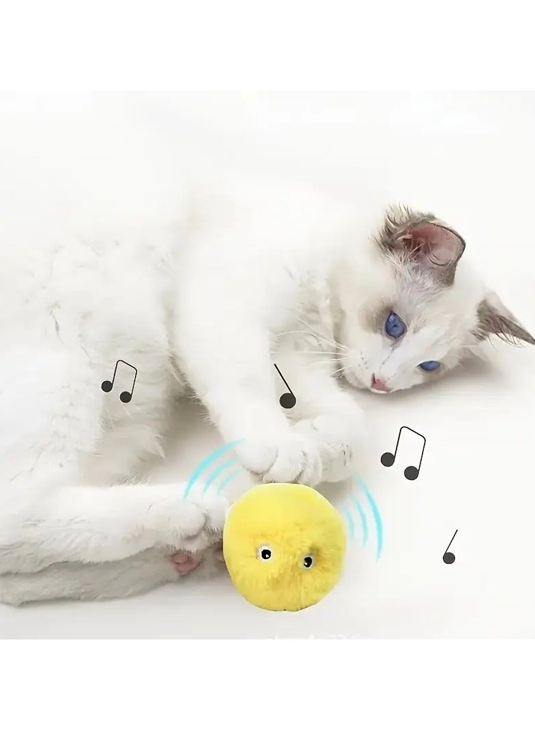 Goolsky Interactive Cat Plush Toy Ball - Fun Training Toy With Squeaky Sound For Pets - Image 5
