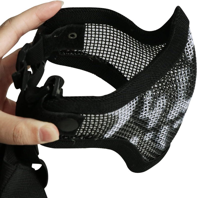 Aoutacc Airsoft Mask and Goggles, Airsoft Half Face Mask Steel Mesh and Goggles Set for CS Paintball Shooting War Game Cosplay - Image 4