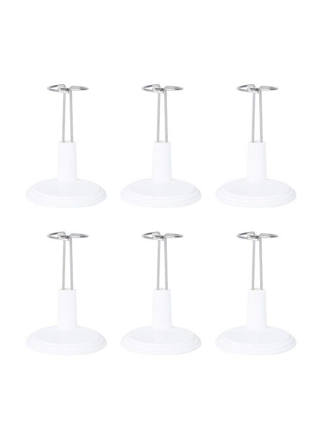 NUOBESTY 6Pcs Doll Stand Display Holder Doll Support Stand Action Figure Display Rack For Window Display Decoration Collection Decoration ( White Rack For 15Cm Doll ) - Image 1