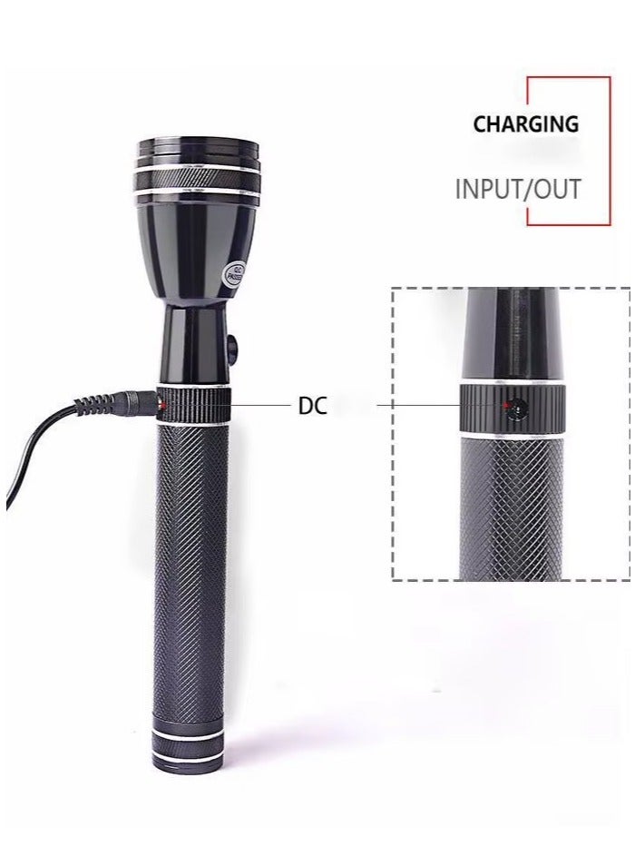 Denx Rechargeable Led Flashlight - Led Torch With 360 LM – High Brightness, Portable Design & 6 Hours Working. Power 50W |Perfect For Camping Bicycle Hiking & Emergency, Black  - Image 3