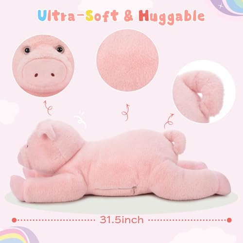 MaoGoLan Giant Pig Stuffed Animal Plush Toy 315 Inches Oversize Soft Pig Plushie for Kids Girls Boys Snuggle Cute Stuffed Farm Animal Gift for Christmas Birthday - Image 5