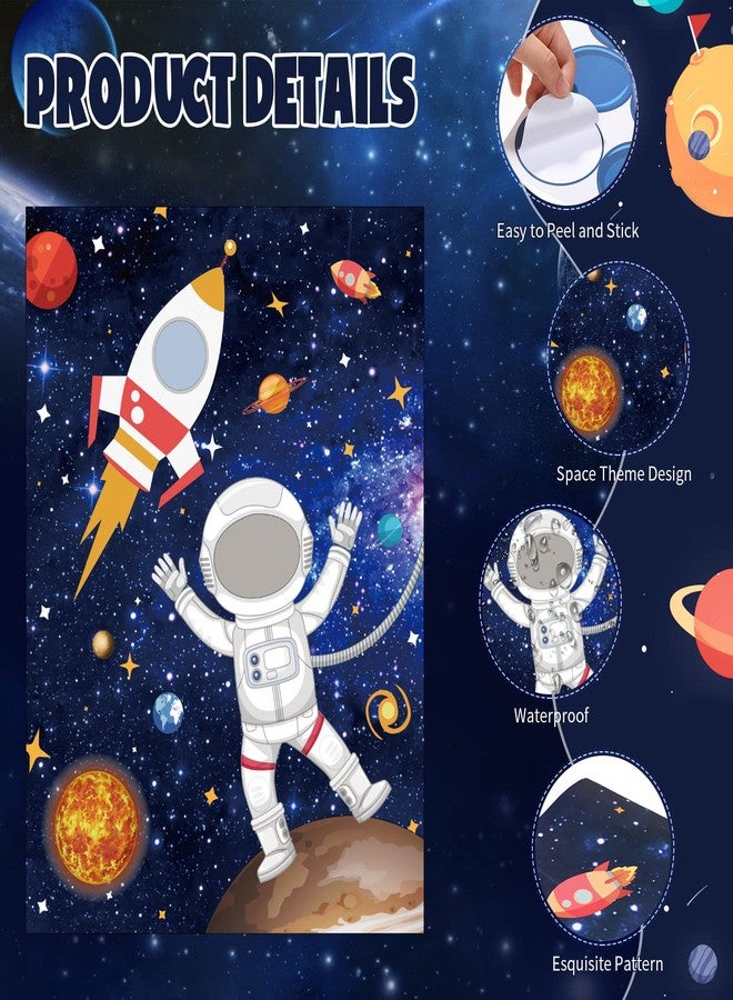 نيزيو مجموعة ألعاب الفضاء الخارجي (52 قطعة): قناع دبوس على رائد الفضاء، ملصق لعبة رائد الفضاء مع عصابات للعينين وملصقات، مثالية لحفلات أعياد ميلاد الأطفال ذات طابع النظام الشمسي والفضاء. - Image 3