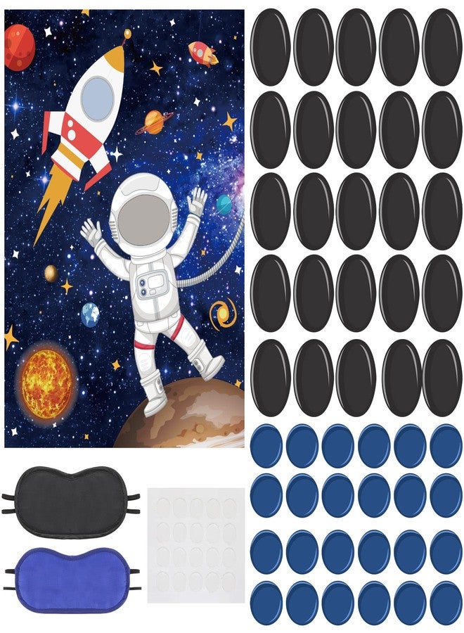 نيزيو مجموعة ألعاب الفضاء الخارجي (52 قطعة): قناع دبوس على رائد الفضاء، ملصق لعبة رائد الفضاء مع عصابات للعينين وملصقات، مثالية لحفلات أعياد ميلاد الأطفال ذات طابع النظام الشمسي والفضاء. - Image 1