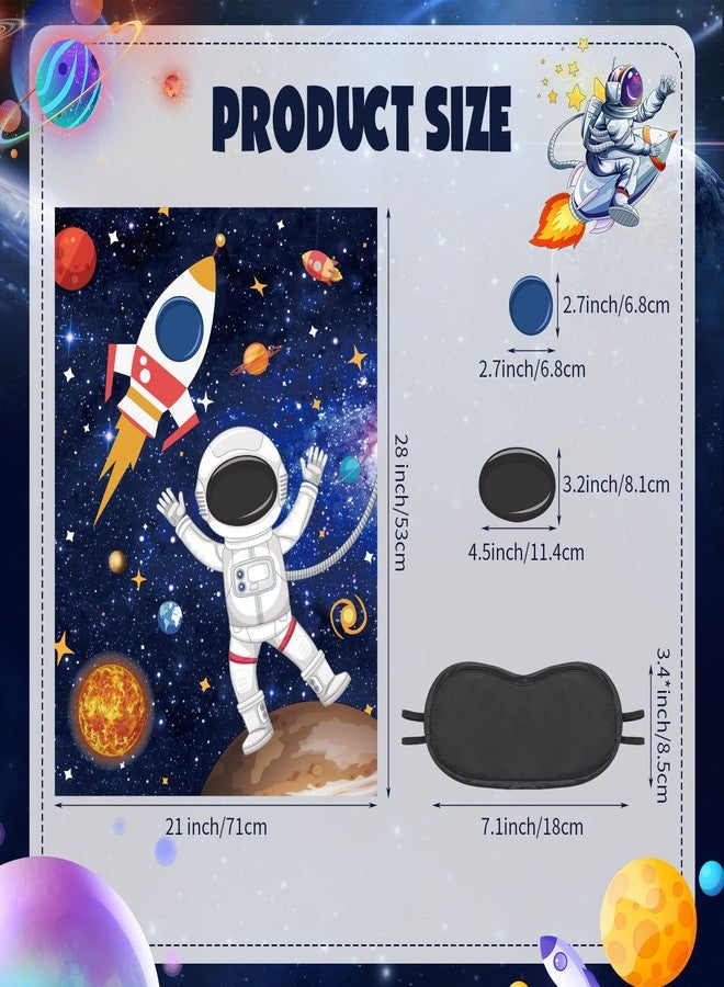 نيزيو مجموعة ألعاب الفضاء الخارجي (52 قطعة): قناع دبوس على رائد الفضاء، ملصق لعبة رائد الفضاء مع عصابات للعينين وملصقات، مثالية لحفلات أعياد ميلاد الأطفال ذات طابع النظام الشمسي والفضاء. - Image 2