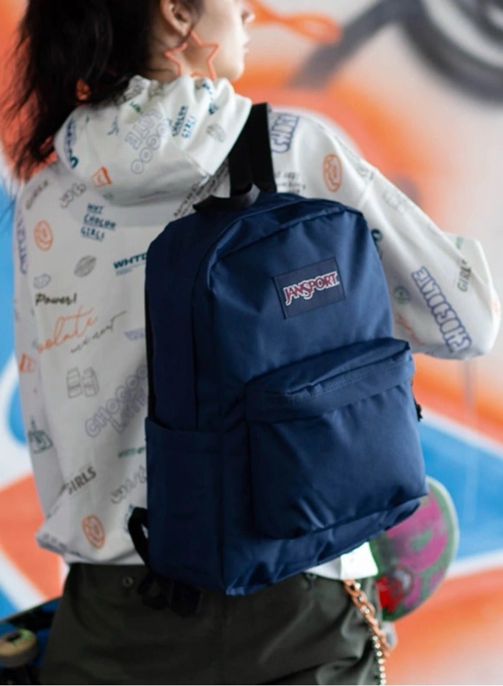 JanSport SuperBreak Classic Casual Backpack Back to School Bag 26L - Navy - Image 2