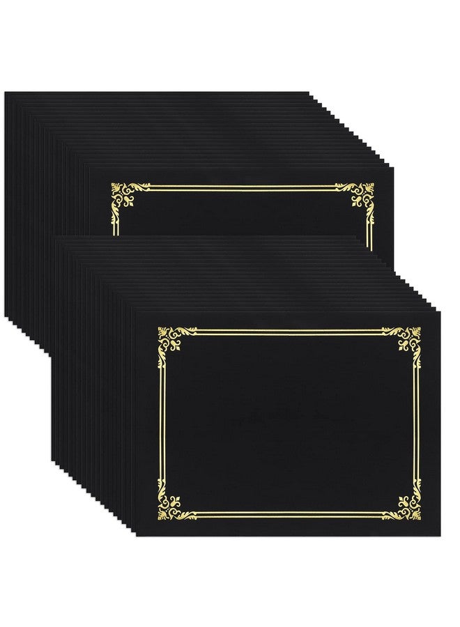 شير 40 حزمة من حامل الشهادات مقاس 11.6 × 8.3 بوصة، أغطية شهادات الدبلوم، حامل دبلوم المستندات، مجلدات ورق الشهادة الكلاسيكية مع حدود من رقائق الذهب لجائزة التخرج الورقية بحجم حرف المكتب - Image 1