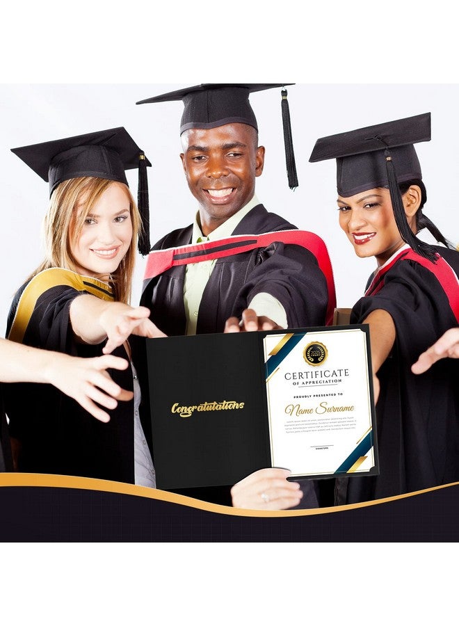 شير 40 حزمة من حامل الشهادات مقاس 11.6 × 8.3 بوصة، أغطية شهادات الدبلوم، حامل دبلوم المستندات، مجلدات ورق الشهادة الكلاسيكية مع حدود من رقائق الذهب لجائزة التخرج الورقية بحجم حرف المكتب - Image 3