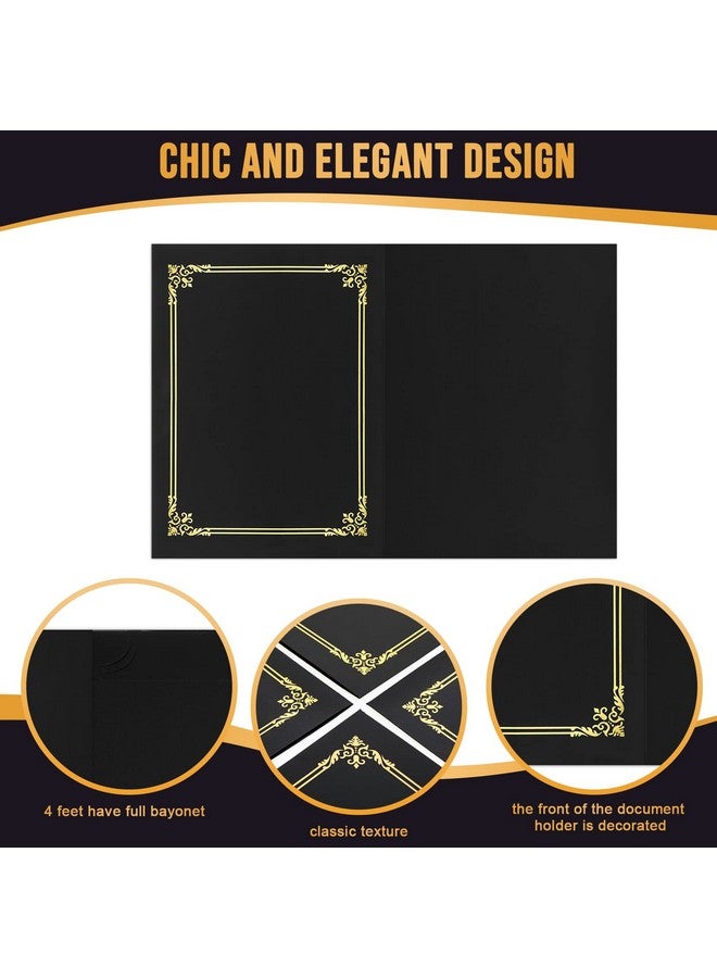 شير 40 حزمة من حامل الشهادات مقاس 11.6 × 8.3 بوصة، أغطية شهادات الدبلوم، حامل دبلوم المستندات، مجلدات ورق الشهادة الكلاسيكية مع حدود من رقائق الذهب لجائزة التخرج الورقية بحجم حرف المكتب - Image 4