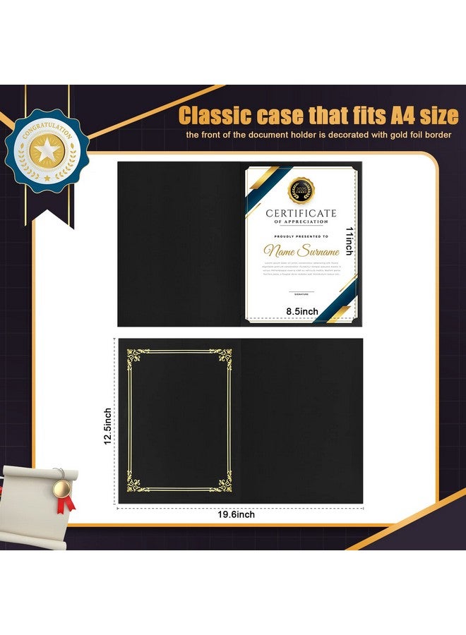 شير 40 حزمة من حامل الشهادات مقاس 11.6 × 8.3 بوصة، أغطية شهادات الدبلوم، حامل دبلوم المستندات، مجلدات ورق الشهادة الكلاسيكية مع حدود من رقائق الذهب لجائزة التخرج الورقية بحجم حرف المكتب - Image 2