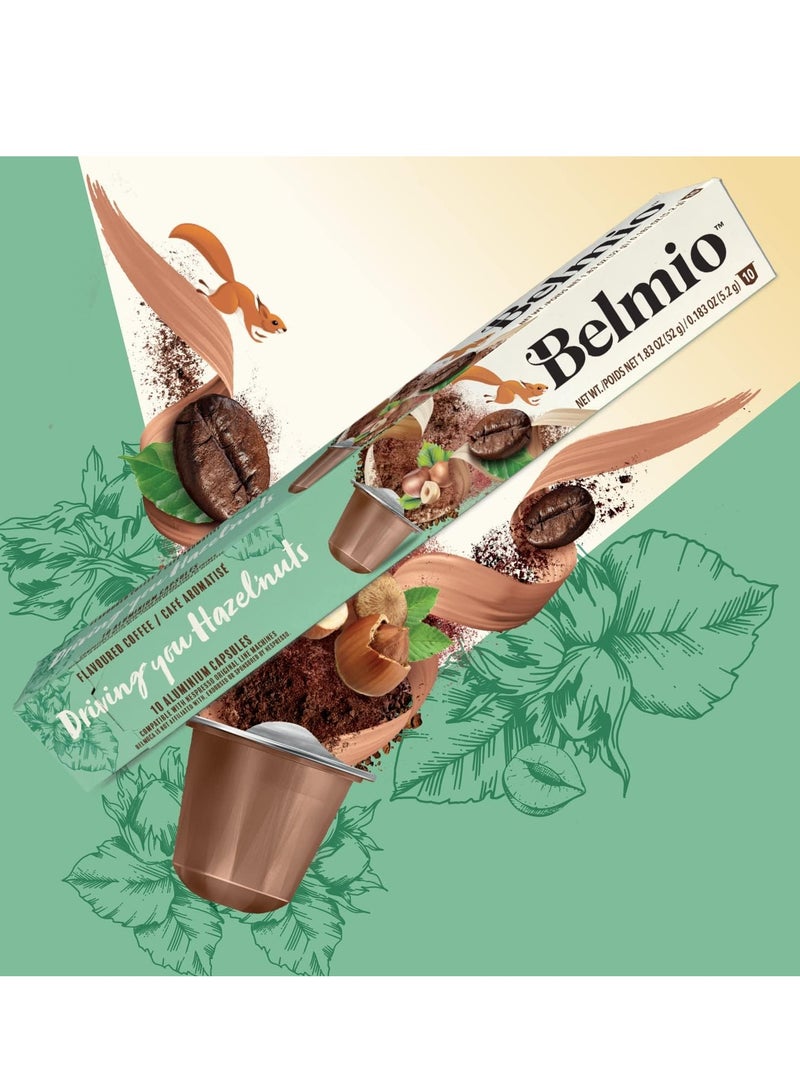 Belmio Hazelnut Flavour Coffee Capsules Pack of 12, 120 Capsules, Compatible with Nespresso OriginalLine Machines. - Image 2