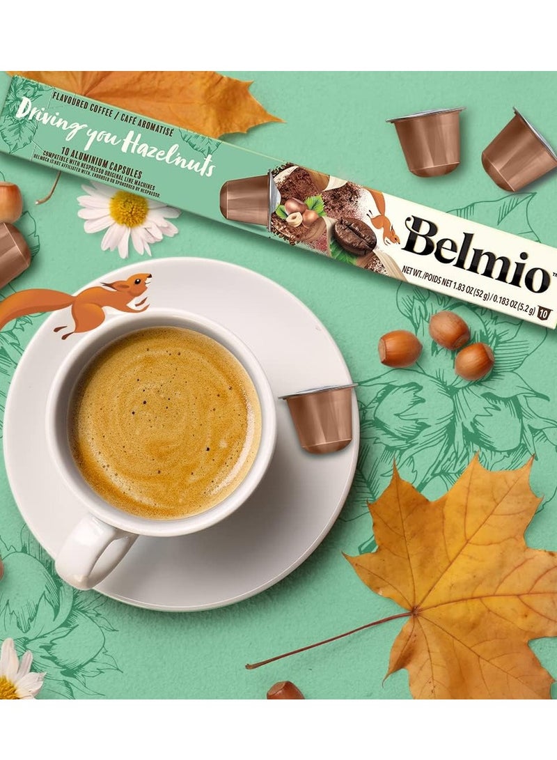 Belmio Hazelnut Flavour Coffee Capsules Pack of 12, 120 Capsules, Compatible with Nespresso OriginalLine Machines. - Image 3